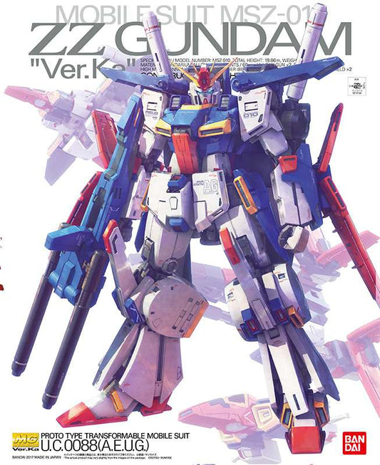 MG ZZ Gundam Ver Ka Box art Gundam model kit