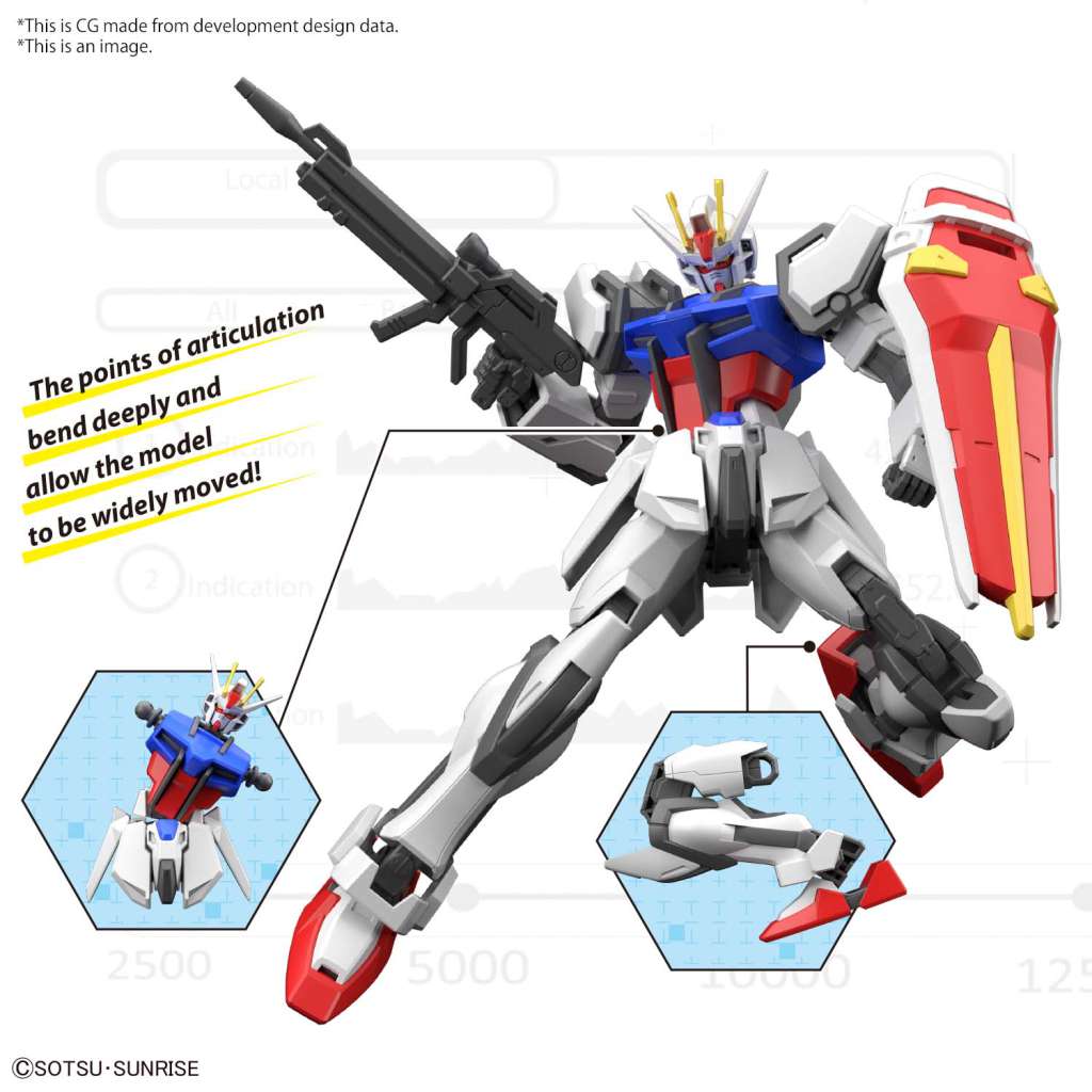 EG Strike Gundam model kit  showing articulation