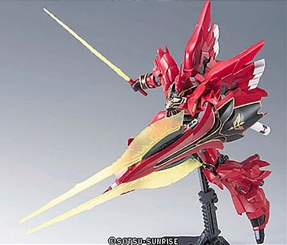 HG Sinanju Gundam Model Kit posing with beam weapons
